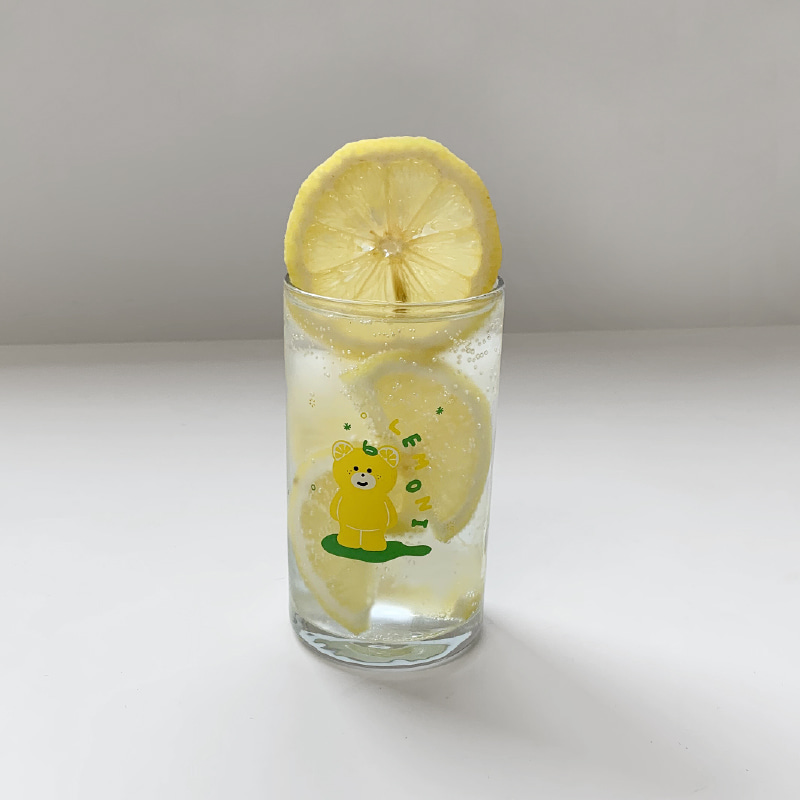 레몬베어 유리컵